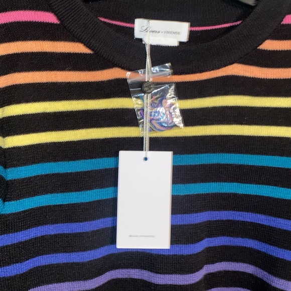 New lovers + friends rainbow stripe cropped Unity sweater - Picture 6 of 8